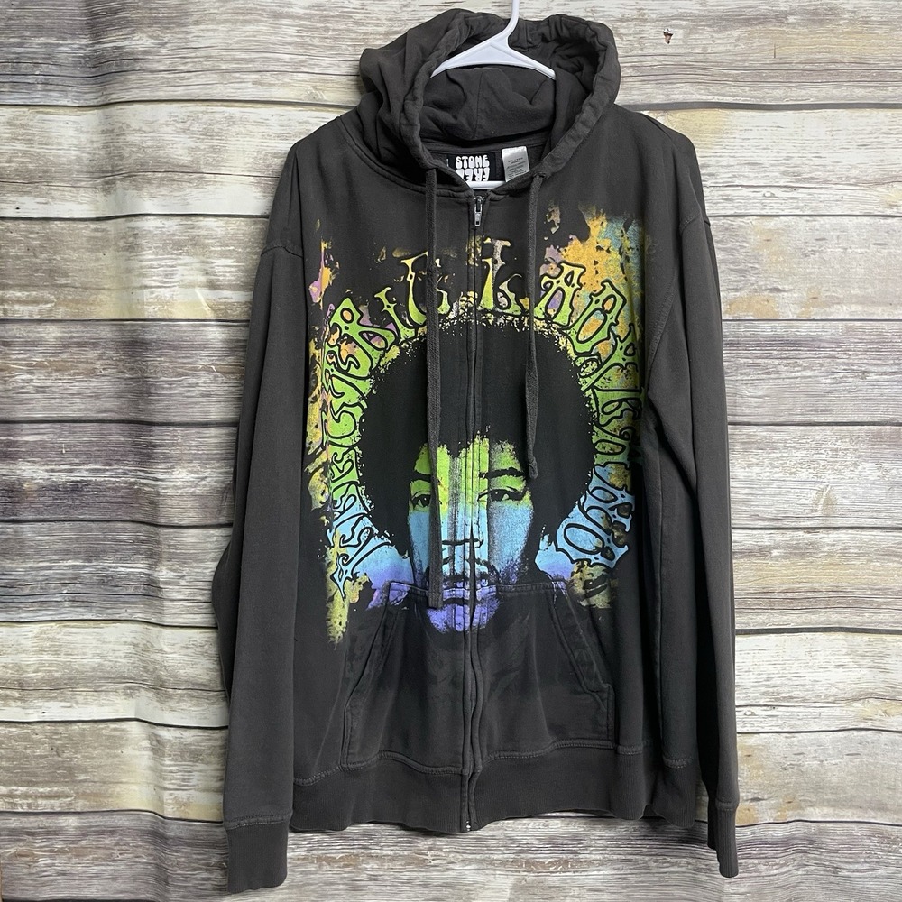 JIMI HENDRIX KILLER STONE FREE PSYCHEDELIC HOODIE XXL ROCK HARD TO FIND KILLER‎